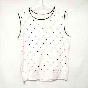 White with Black Polka Dotted Sweater Tank